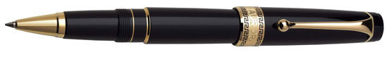 Aurora Optima Resin Black w/ Gold Plated Trim Rollerball