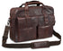 Mancini Leather Double Compartment Briefcase for 15.6" Laptop with RFID Secure Pocket, 16.25" x 4" x 12", Brown