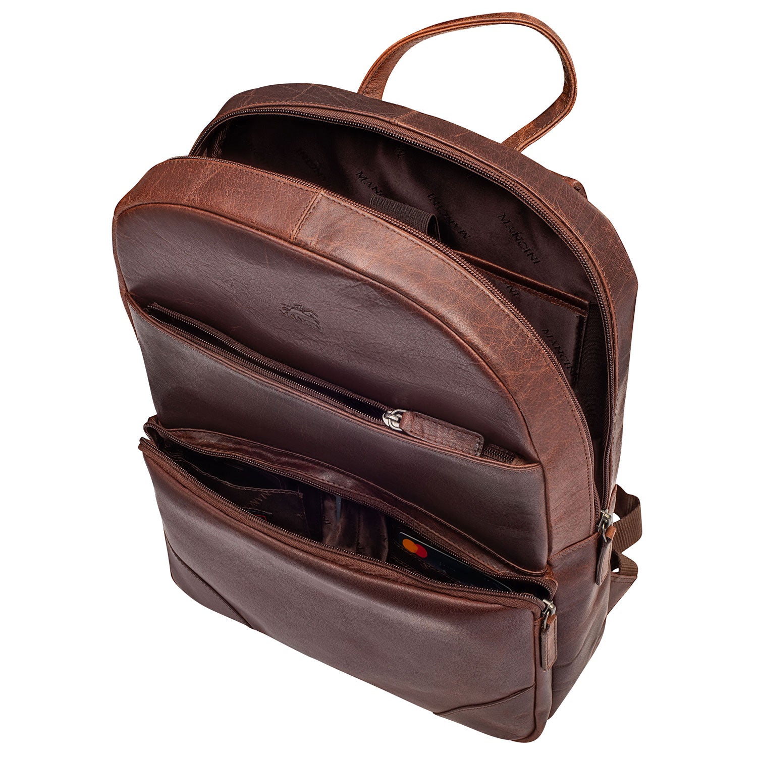 Slim Backpack for 14" Laptop, 12" x 4" x 16.25", Brown