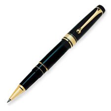 Aurora Pens Optima Resin 975N Black Gold Trim Roller