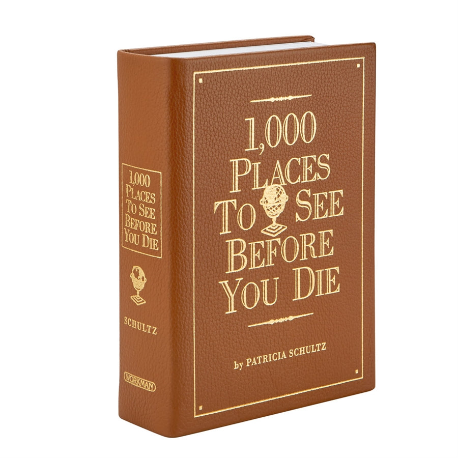 Graphic Image 1,000 Places to See Before You Die Tan Genuine Leather