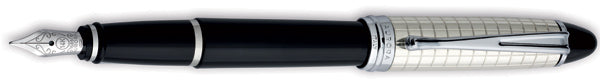Aurora Sterling Silver Cap Quadra Pattern Resin Barrel Fountain Pen