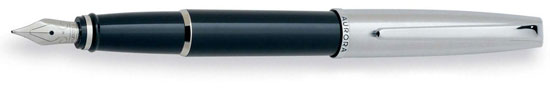 Aurora Style Black Barrel w/ Chrome Cap Fountain Pen