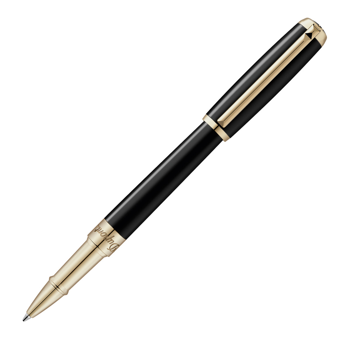 Dupont Line D Rollerball Pen Black Lacquer with Gold 412574