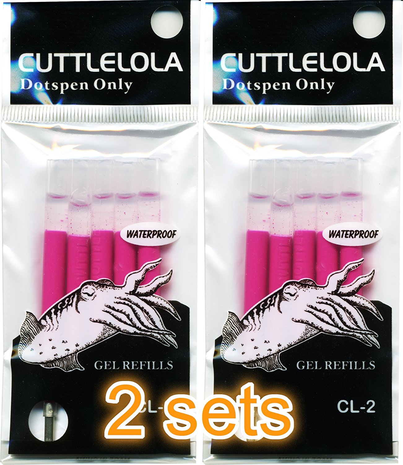 Cuttlelola Electric Dots Pen Refills Single or Two Pack Magenta