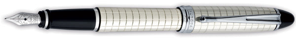 Aurora Sterling Silver Quadra Pattern Fountain Pen