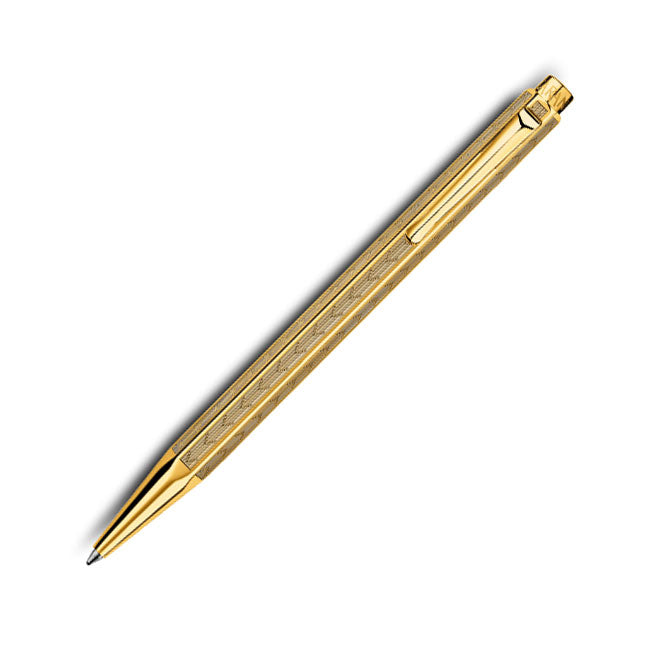 Caran D Ache Ecridor Chevron Gold Ballpoint Pen