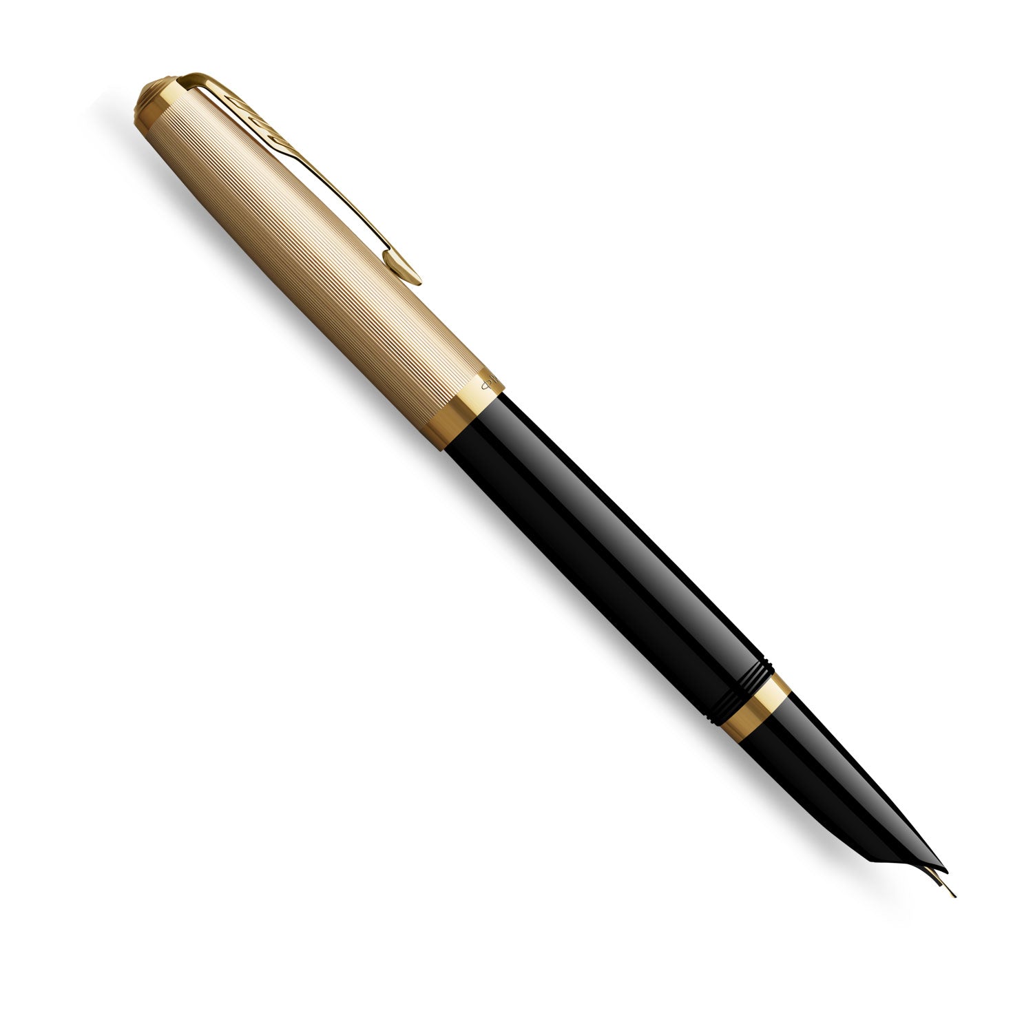 Parker 51 Deluxe Black GT 18k Solid Gold Nib Fountain Pen
