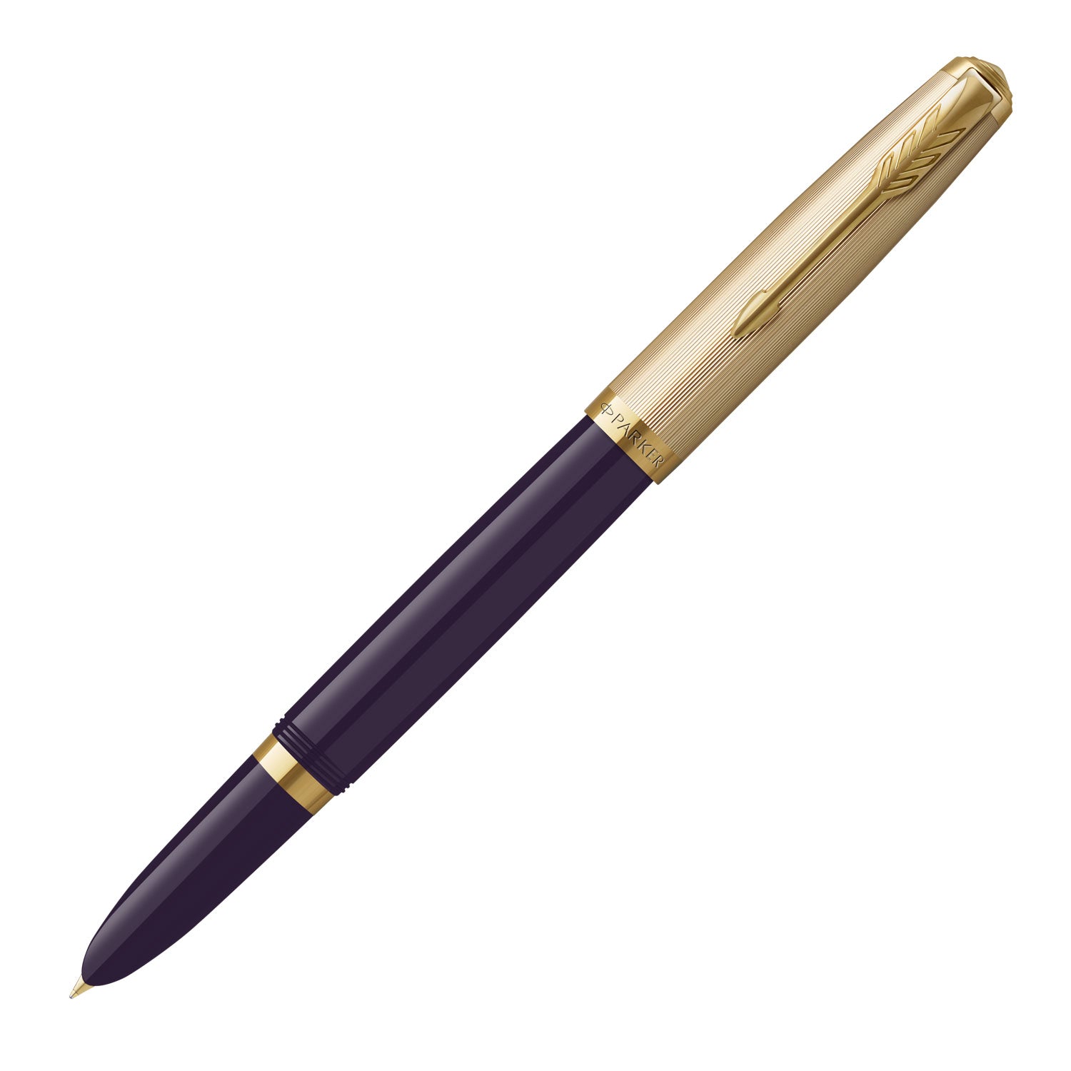 Parker 51 Deluxe Plum GT 18k Solid Gold Nib Fountain Pen