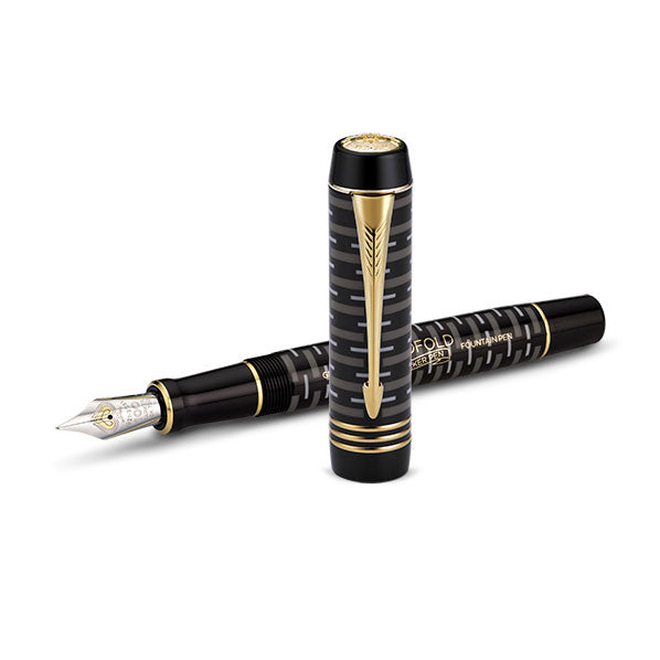 Parker Duofold 100 Anniversary Centennial Limited Edition Fountain Pen Black GT With Solid Gold Nib