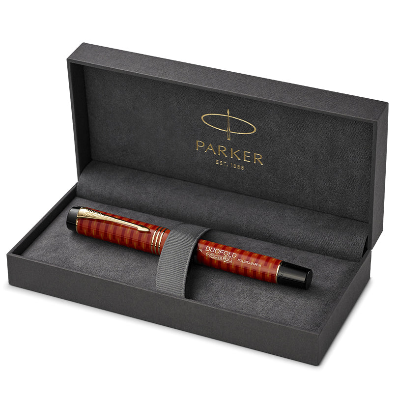 Parker Duofold 100 Anniversary Centennial Limited Edition Fountain Pen Red GT With Solid Gold Nib