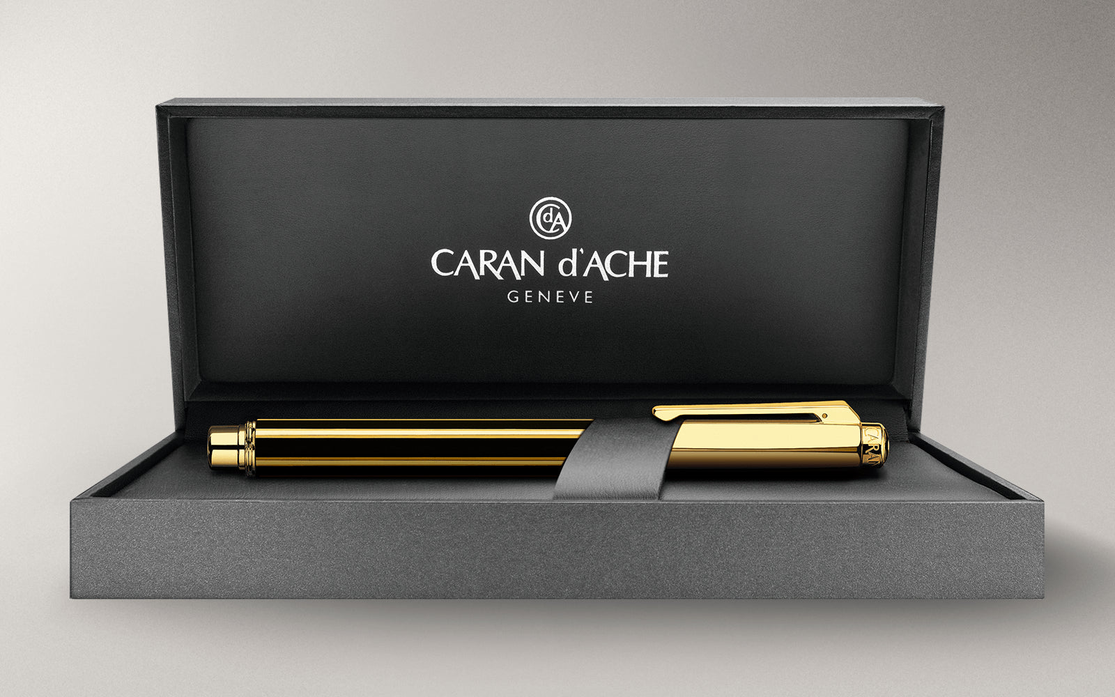 Caran d'Ache Varius China Black Gold Plated Fountain Pen